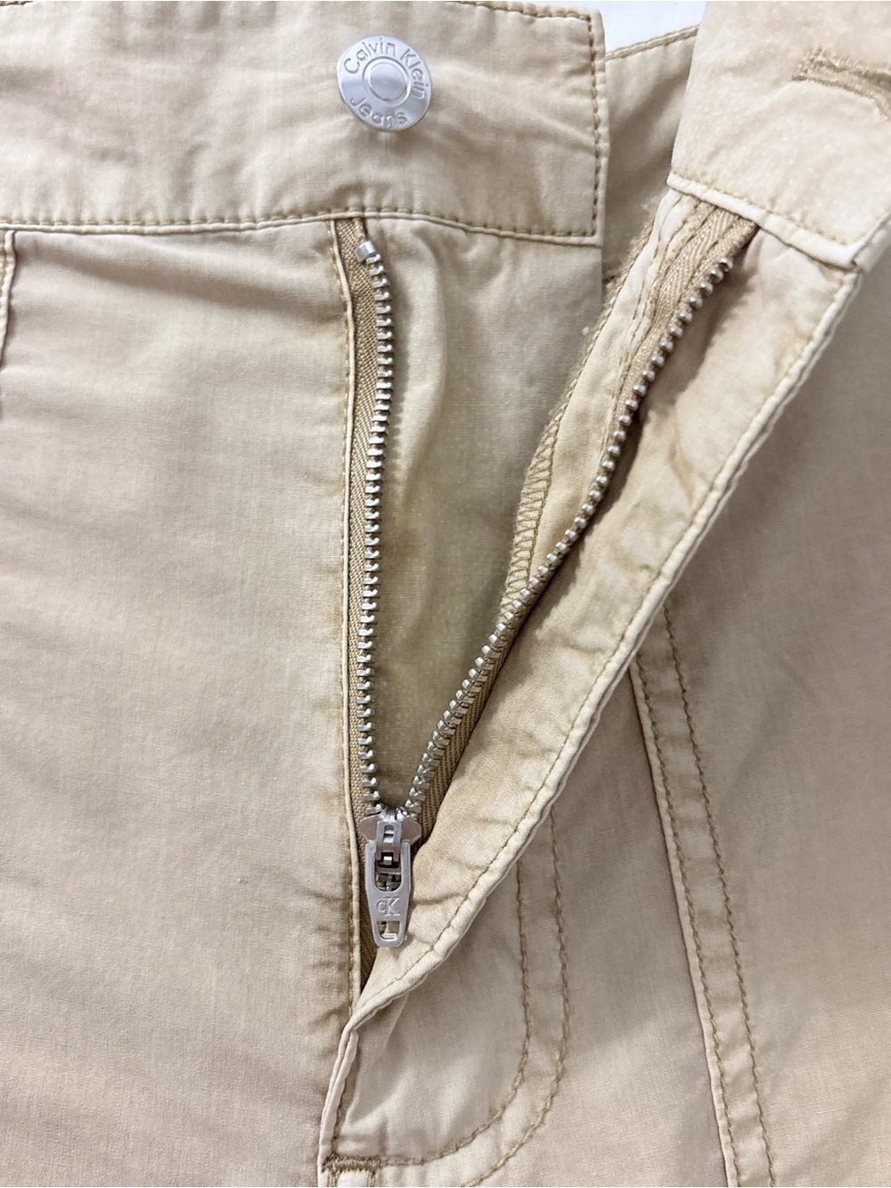 Calvin Klein Relaxed Fit Utility Canvas Cargo Pants Sz 4 100% Cotton in Tan - Picture 7 of 11